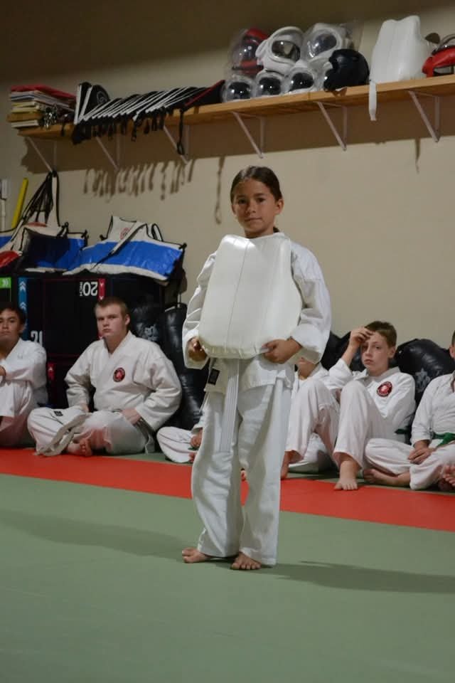 student with training pad